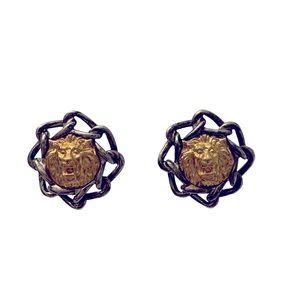 Vintage Statement Lion Head Pierced Earrings